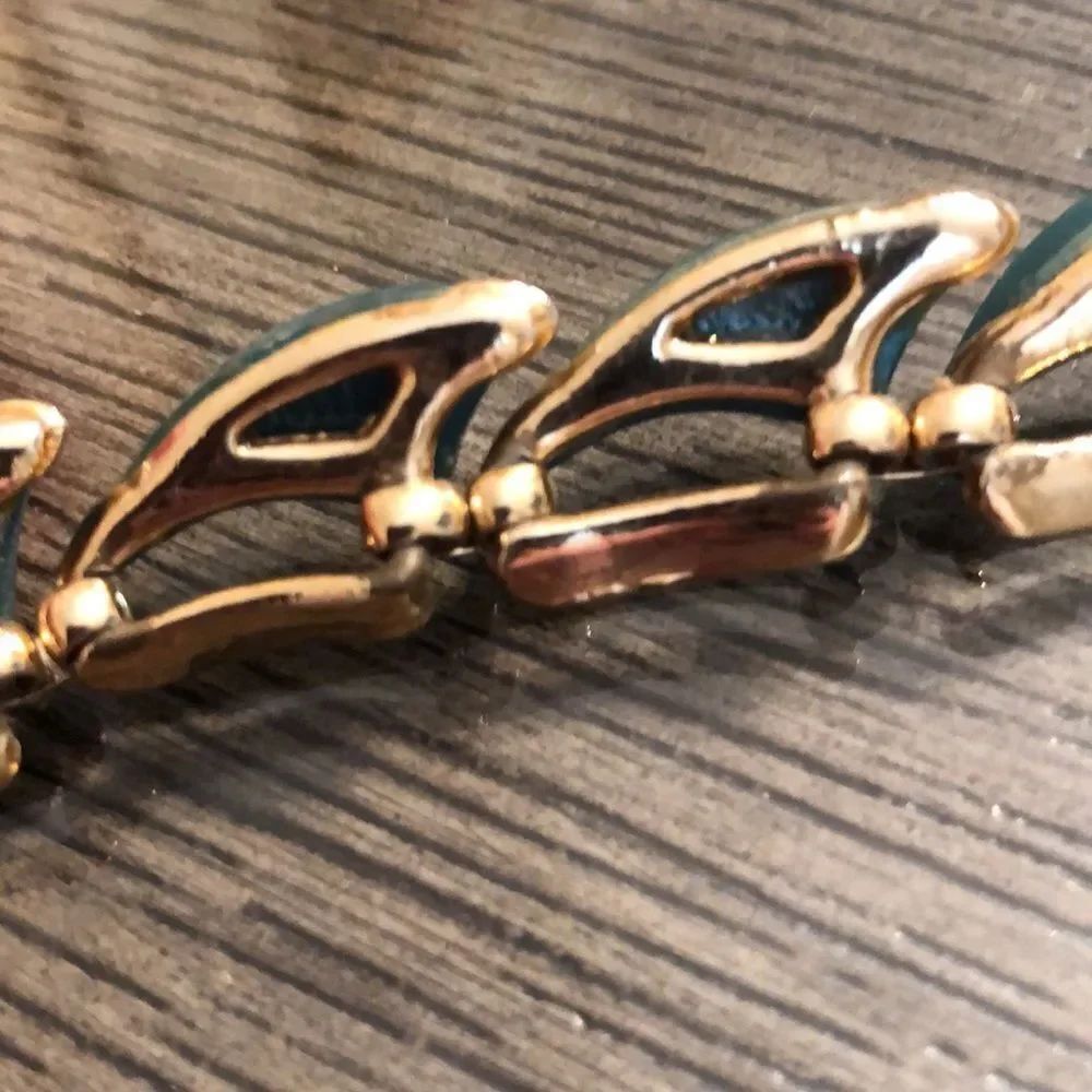 Vintage Mid Century Green Thermoset Plastic Necklace - Picture 10 of 16